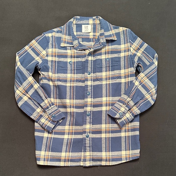 GAP Other - GAP Blue and Beige Plaid Flannel Shirt boys Size small